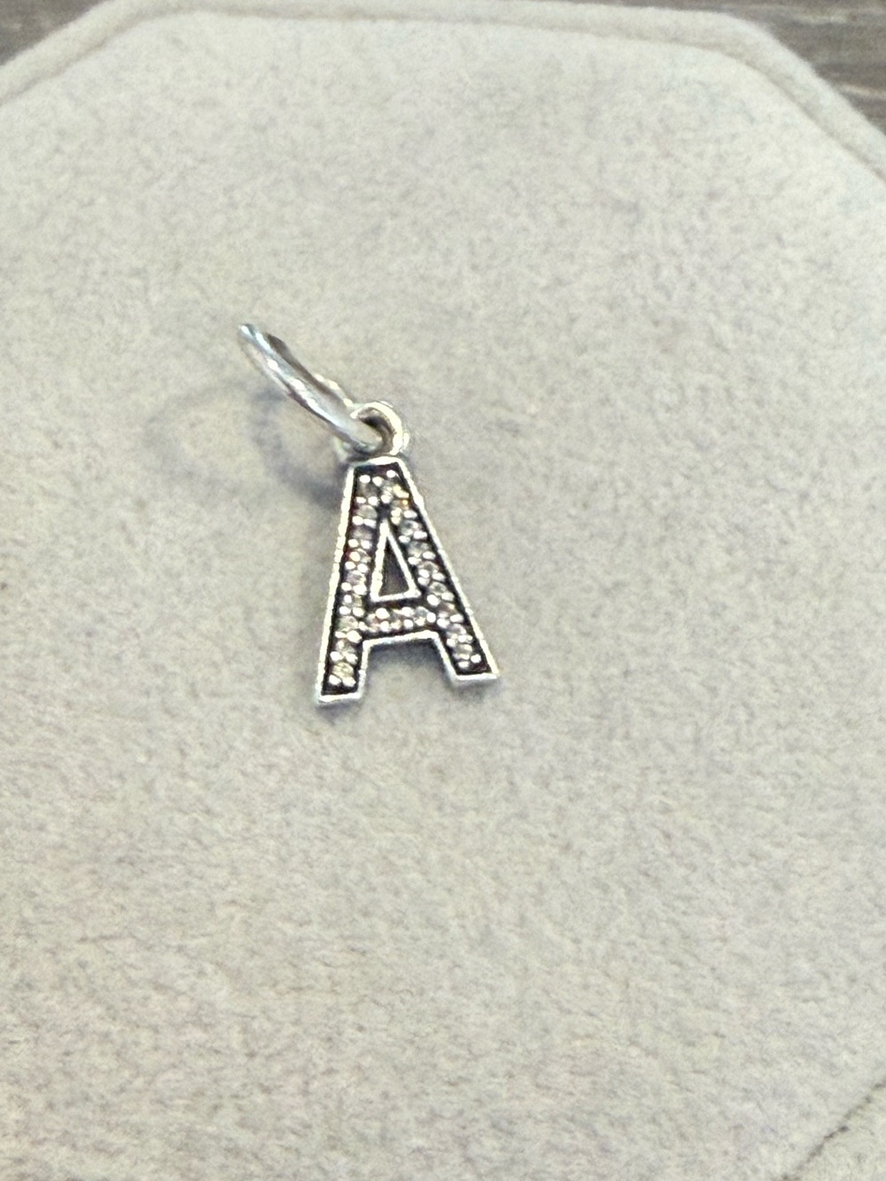 Pandora initial A sterling silver and zirconia carm